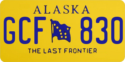 AK license plate GCF830