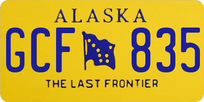 AK license plate GCF835