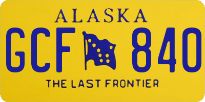 AK license plate GCF840