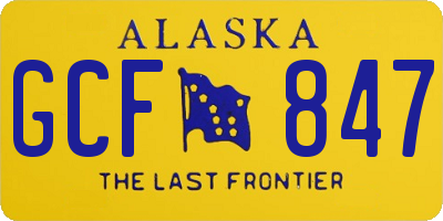 AK license plate GCF847