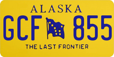 AK license plate GCF855