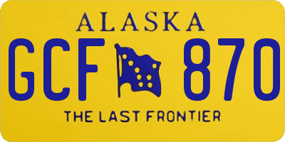 AK license plate GCF870