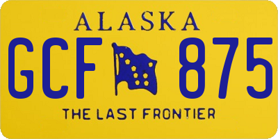AK license plate GCF875