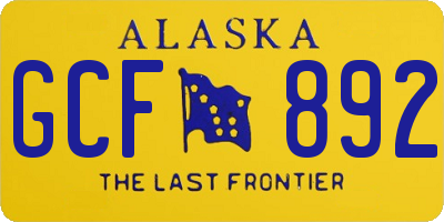 AK license plate GCF892
