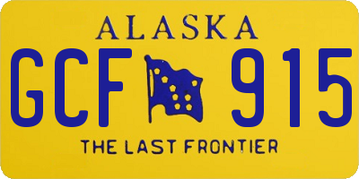 AK license plate GCF915