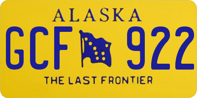 AK license plate GCF922