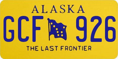 AK license plate GCF926