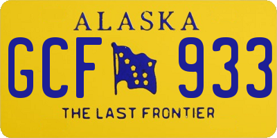 AK license plate GCF933