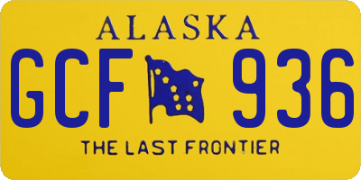 AK license plate GCF936