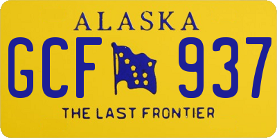 AK license plate GCF937