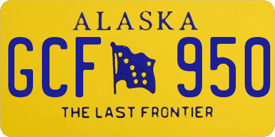 AK license plate GCF950