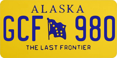 AK license plate GCF980
