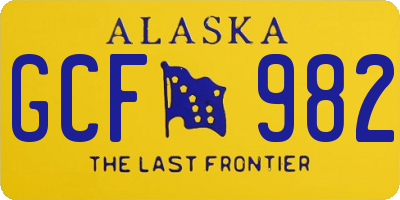 AK license plate GCF982