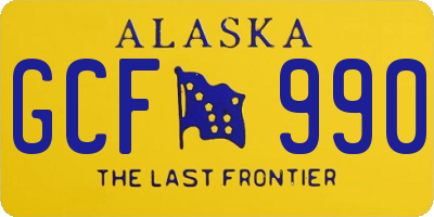 AK license plate GCF990