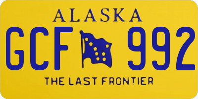 AK license plate GCF992
