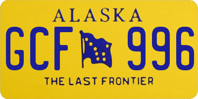 AK license plate GCF996