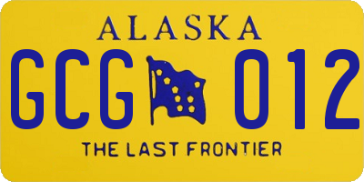 AK license plate GCG012