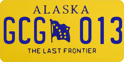 AK license plate GCG013