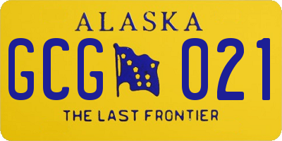 AK license plate GCG021