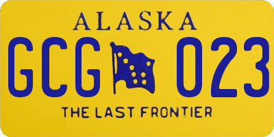 AK license plate GCG023
