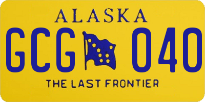 AK license plate GCG040