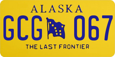 AK license plate GCG067
