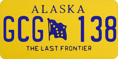 AK license plate GCG138