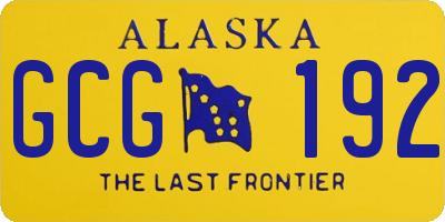 AK license plate GCG192