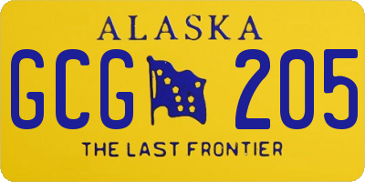 AK license plate GCG205