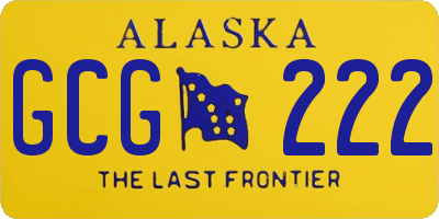 AK license plate GCG222