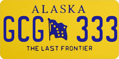 AK license plate GCG333