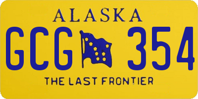 AK license plate GCG354