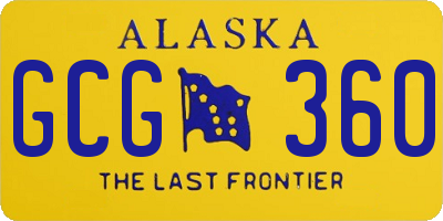 AK license plate GCG360