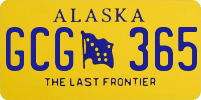 AK license plate GCG365
