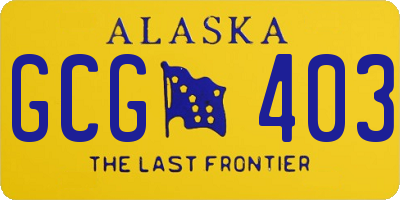 AK license plate GCG403