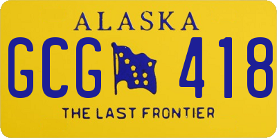 AK license plate GCG418