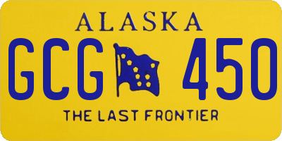 AK license plate GCG450