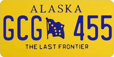 AK license plate GCG455