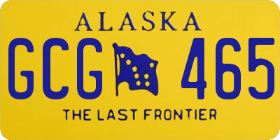 AK license plate GCG465