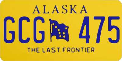 AK license plate GCG475