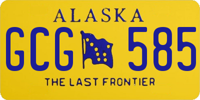AK license plate GCG585