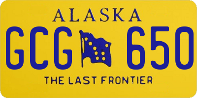 AK license plate GCG650