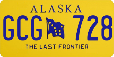 AK license plate GCG728