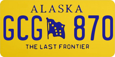 AK license plate GCG870