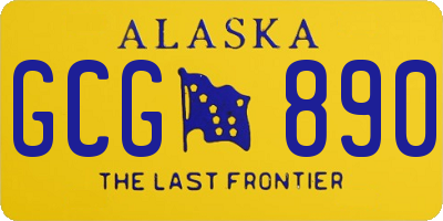 AK license plate GCG890