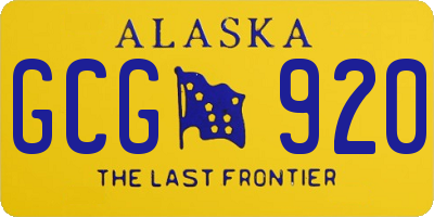 AK license plate GCG920