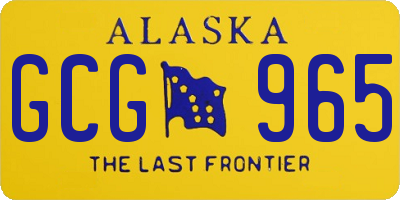 AK license plate GCG965