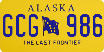AK license plate GCG986