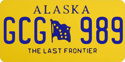 AK license plate GCG989