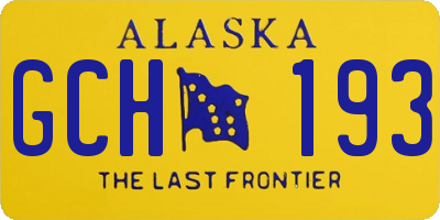 AK license plate GCH193